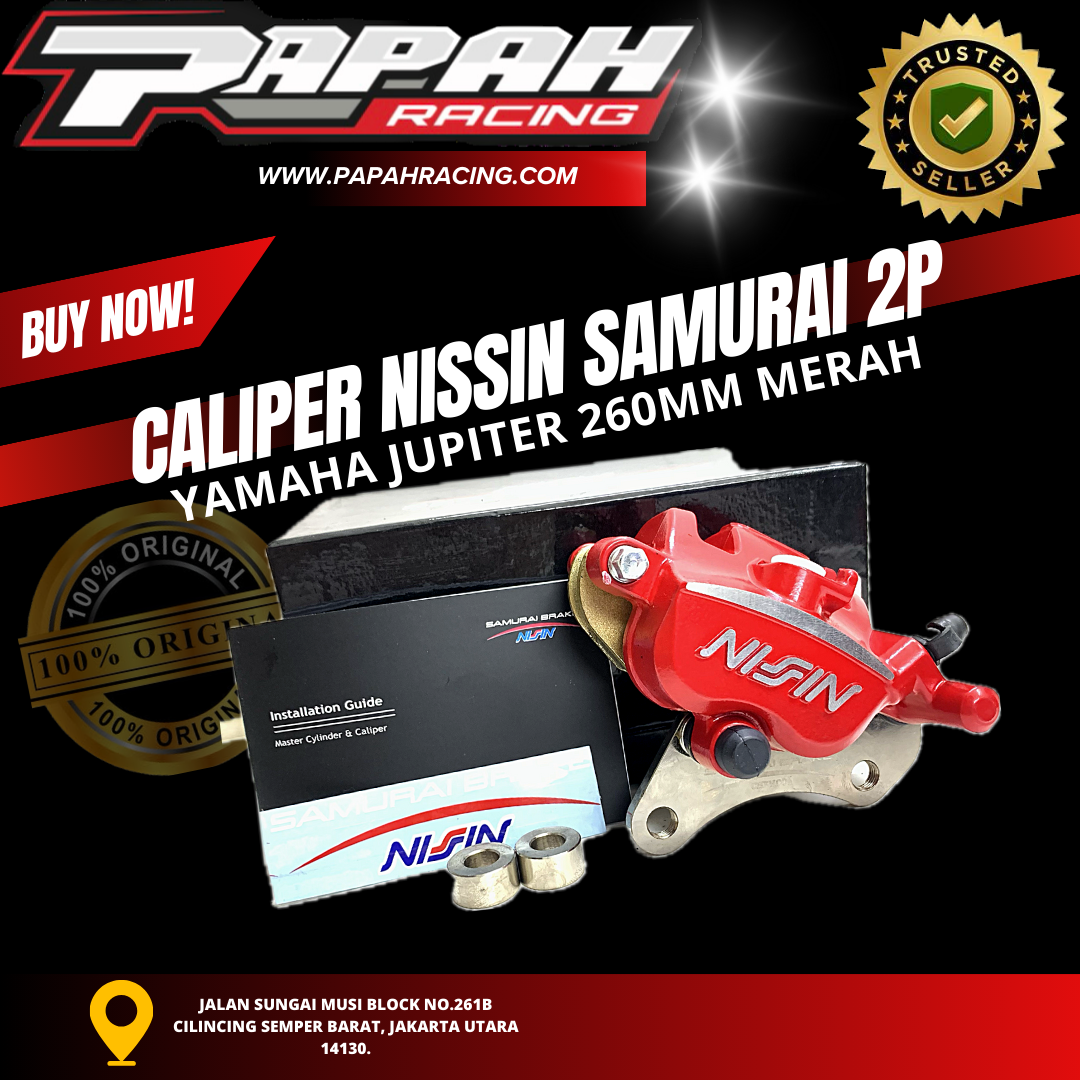 CALIPER KALIPER NISSIN SAMURAI 2P RED / MERAH YAMAHA JUPITER Z 260MM
